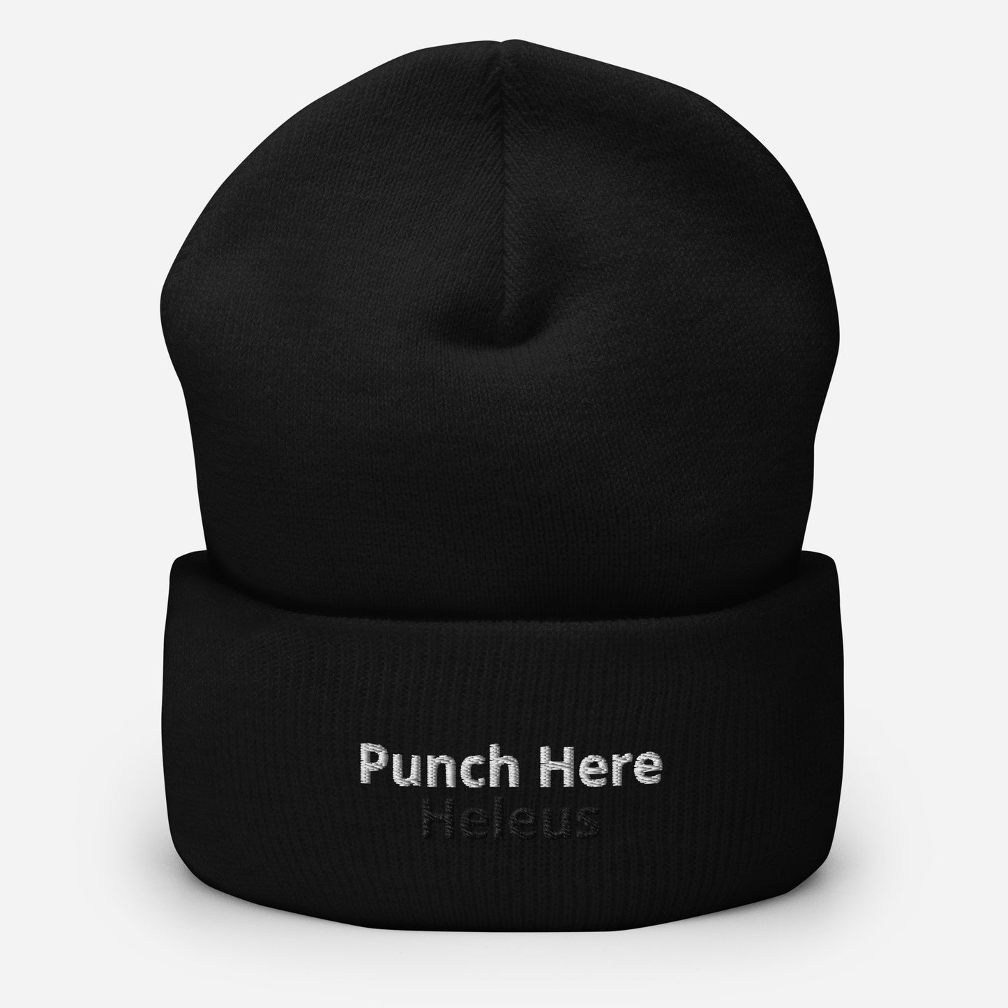 Heleus "Punch Here" Cuffed Beanie