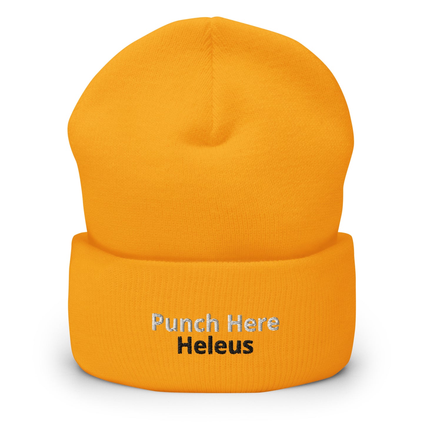 Heleus "Punch Here" Cuffed Beanie