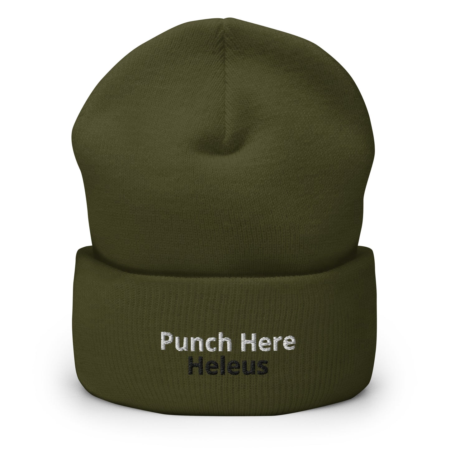 Heleus "Punch Here" Cuffed Beanie