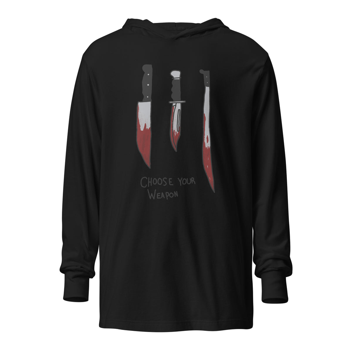 Heleus "Choose Your Weapon" Hooded long-sleeve tee