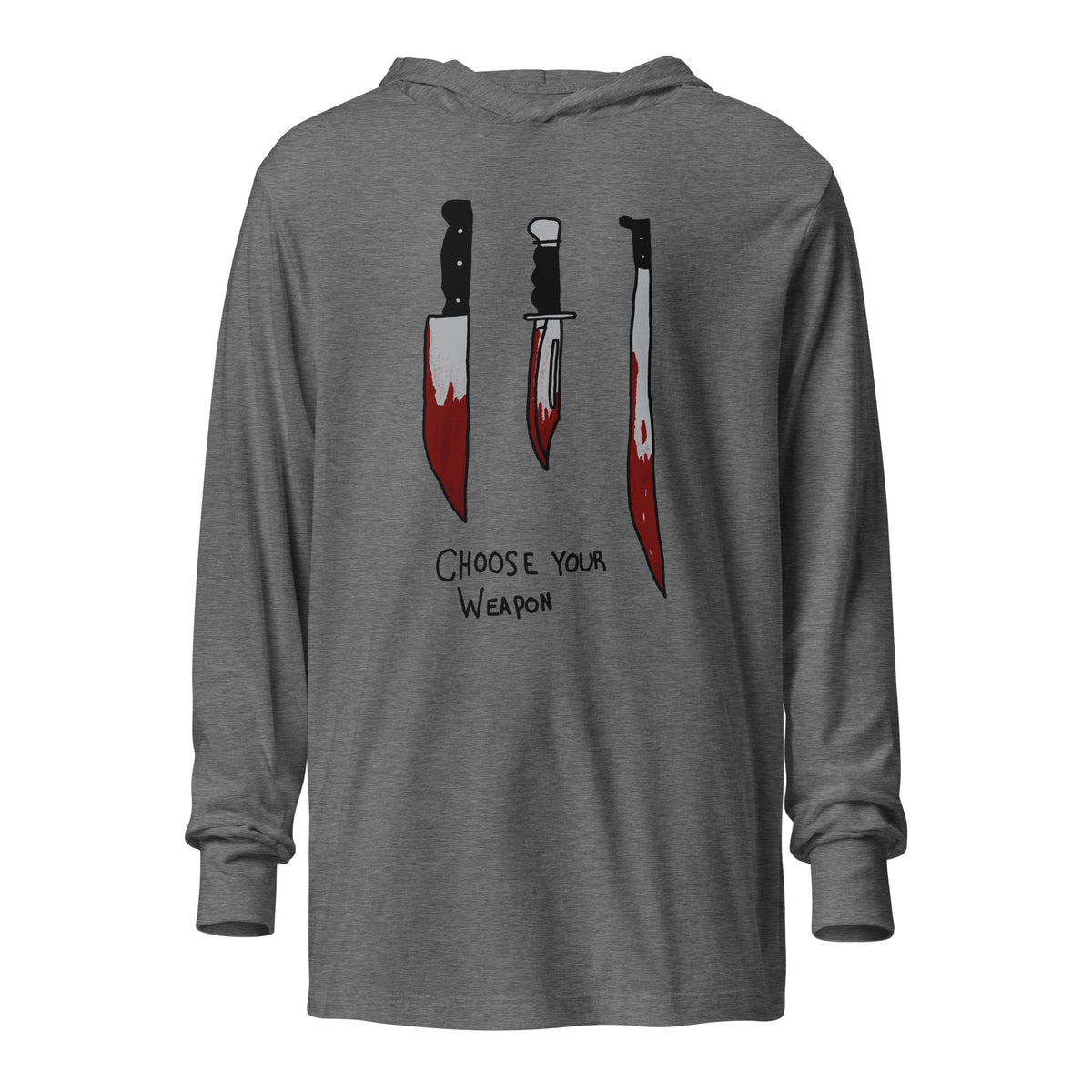 Heleus "Choose Your Weapon" Hooded long-sleeve tee