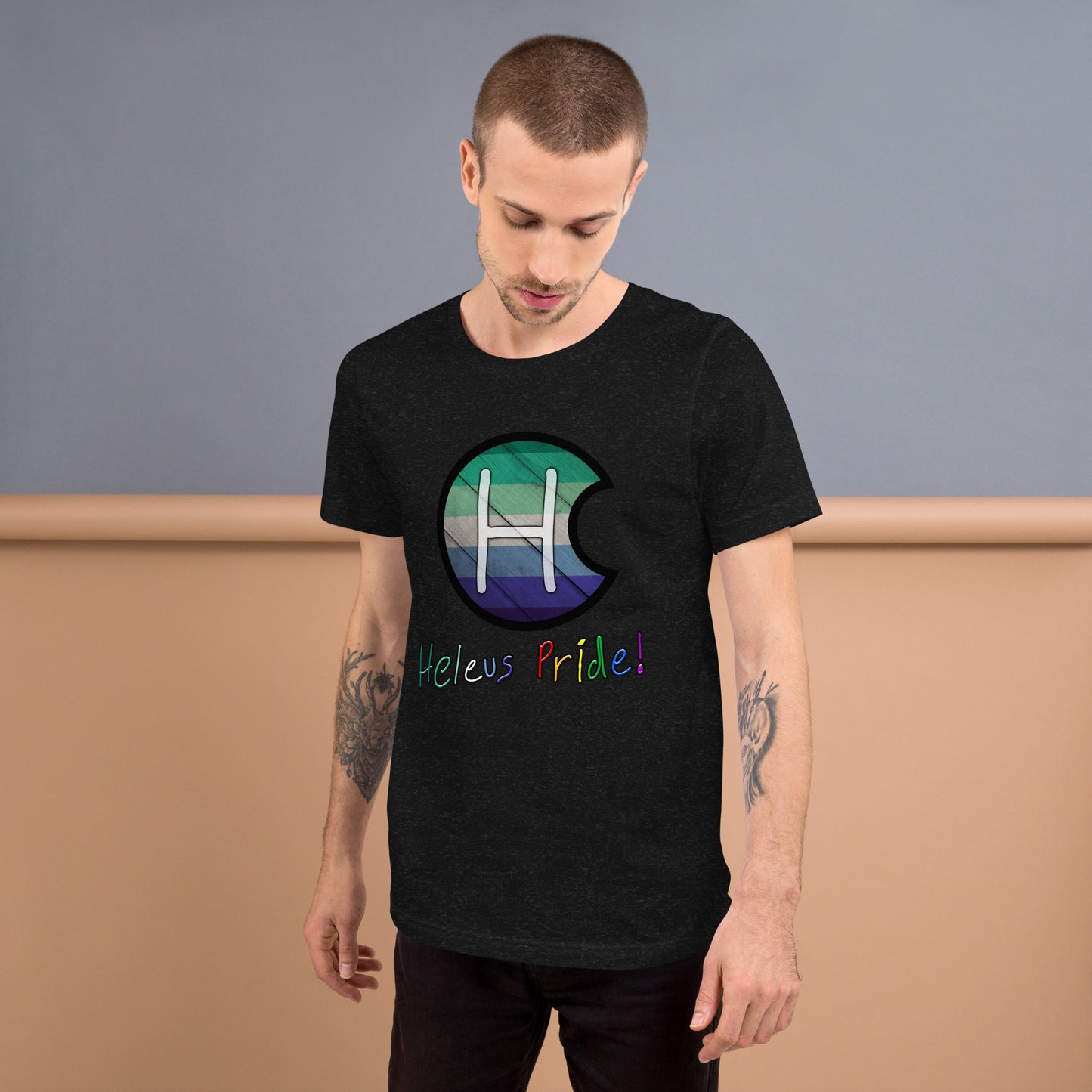 Heleus Pride Trans-Inclusive Gay Men's Shield Unisex t-shirt